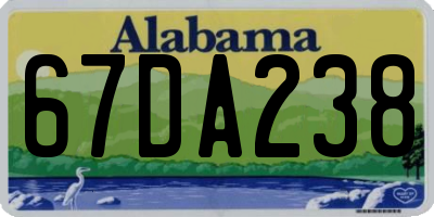 AL license plate 67DA238