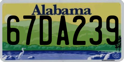 AL license plate 67DA239