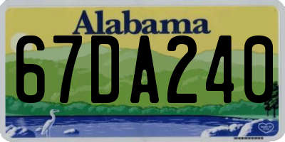 AL license plate 67DA240