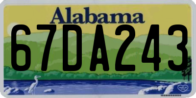 AL license plate 67DA243