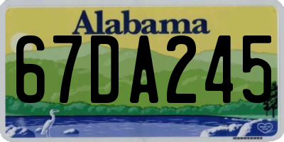 AL license plate 67DA245