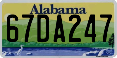 AL license plate 67DA247