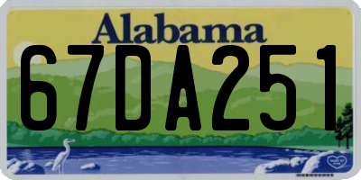 AL license plate 67DA251