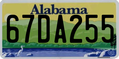 AL license plate 67DA255