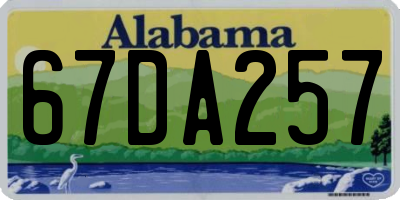 AL license plate 67DA257