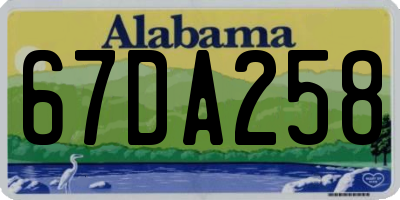 AL license plate 67DA258