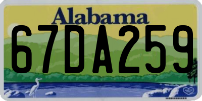 AL license plate 67DA259