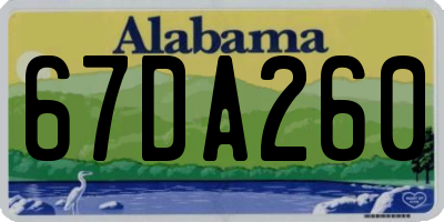 AL license plate 67DA260