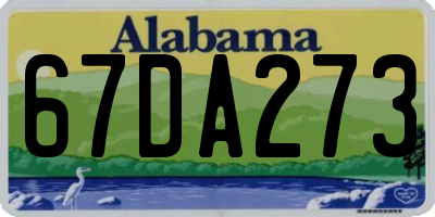 AL license plate 67DA273