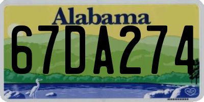AL license plate 67DA274