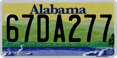 AL license plate 67DA277