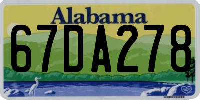 AL license plate 67DA278