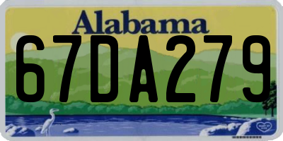 AL license plate 67DA279