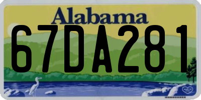 AL license plate 67DA281