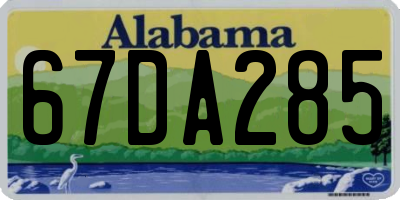 AL license plate 67DA285