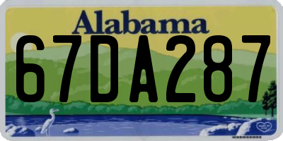 AL license plate 67DA287