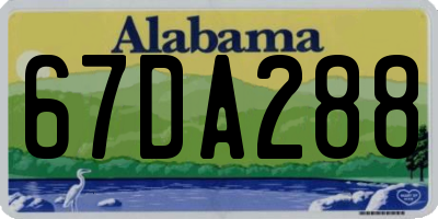 AL license plate 67DA288