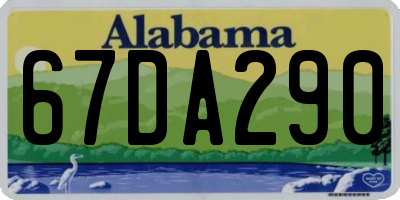 AL license plate 67DA290