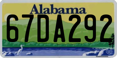 AL license plate 67DA292