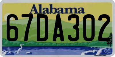 AL license plate 67DA302