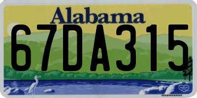 AL license plate 67DA315