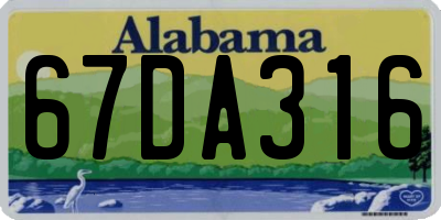 AL license plate 67DA316