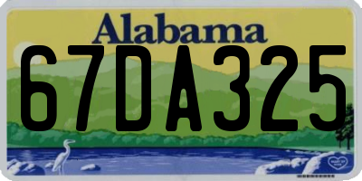 AL license plate 67DA325