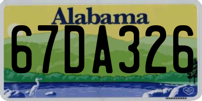 AL license plate 67DA326