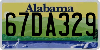 AL license plate 67DA329