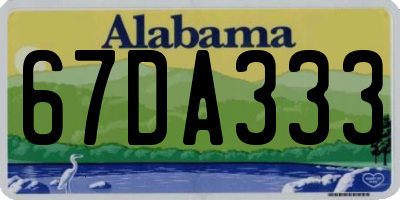 AL license plate 67DA333