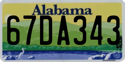 AL license plate 67DA343