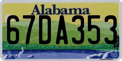 AL license plate 67DA353