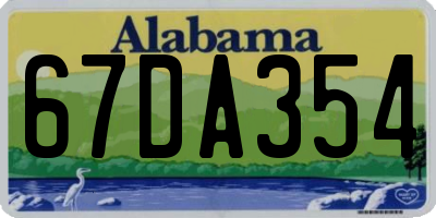 AL license plate 67DA354