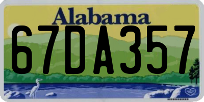 AL license plate 67DA357
