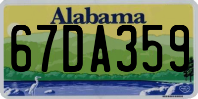 AL license plate 67DA359