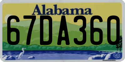 AL license plate 67DA360