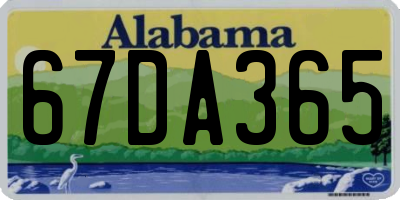 AL license plate 67DA365