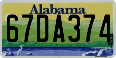 AL license plate 67DA374