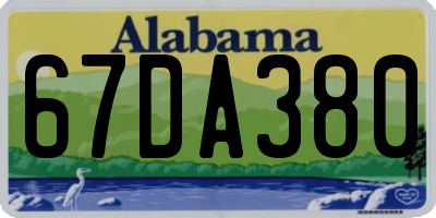 AL license plate 67DA380