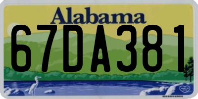 AL license plate 67DA381
