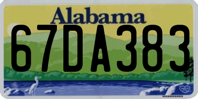 AL license plate 67DA383