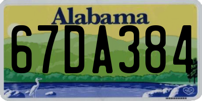 AL license plate 67DA384