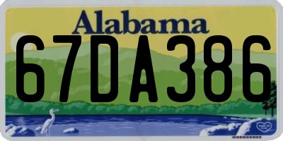 AL license plate 67DA386