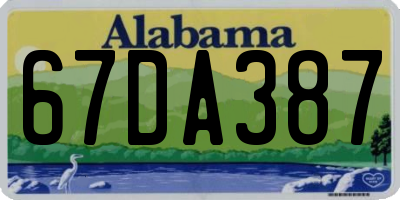 AL license plate 67DA387