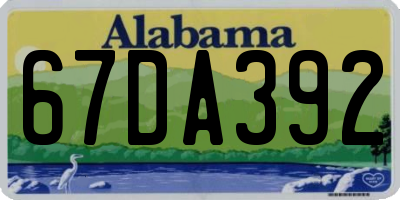 AL license plate 67DA392