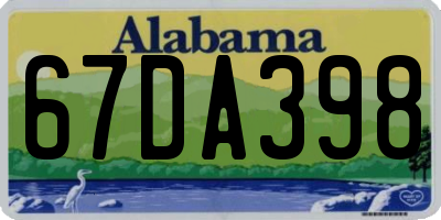 AL license plate 67DA398