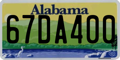 AL license plate 67DA400