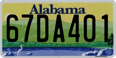 AL license plate 67DA401