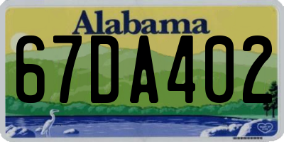 AL license plate 67DA402