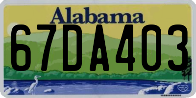 AL license plate 67DA403